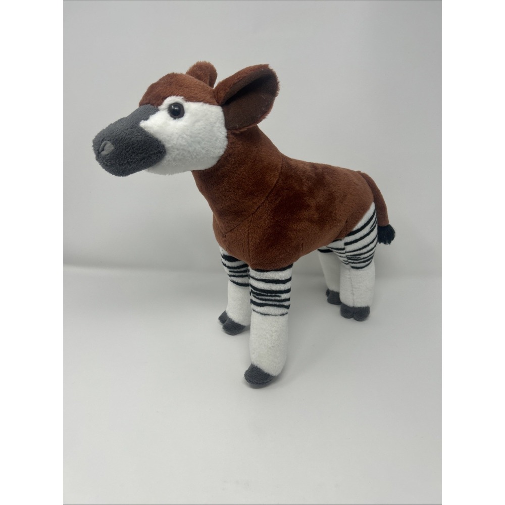Wild Republic Okapi Plush Exotic Zebra Striped Legs 12" Standing EUC